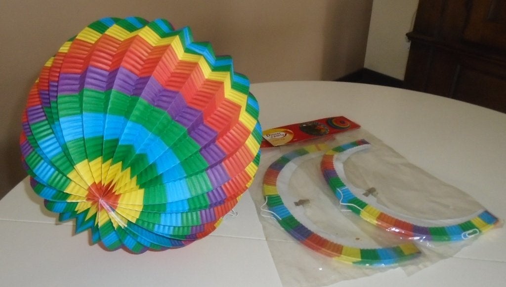 LAMPION REGENBOOG KLEUREN DIA 35 CM Nieuw, Versiering, -, -, Verjaardag