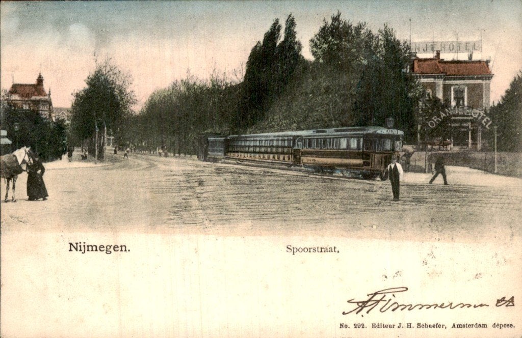 Nijmegen - Spoorstraat - Stoomtram Tram -, Verzamelen, Ophalen of Verzenden, Voor 1920, Gelopen, Gelderland