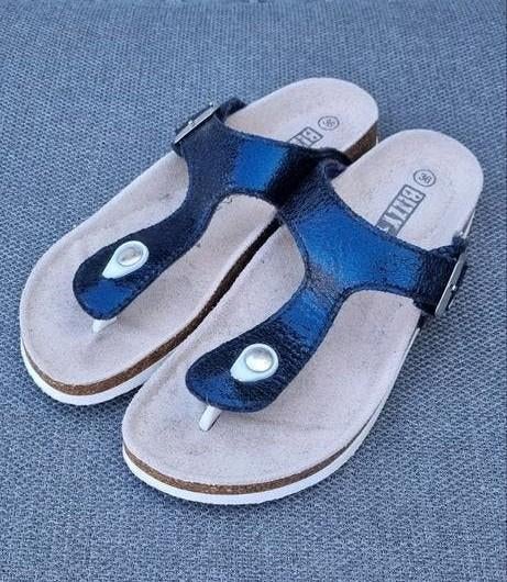 Blauwe slippertjes maat 36, Zo goed als nieuw, Bizzy, Verzenden, Meisje