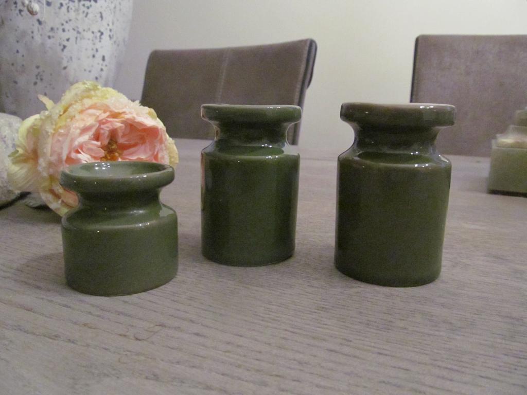 Arabia Finland Peper + Zoutpotje + Potje Groen, Gebruikt, Overige typen, Ophalen of Verzenden, Overige stijlen