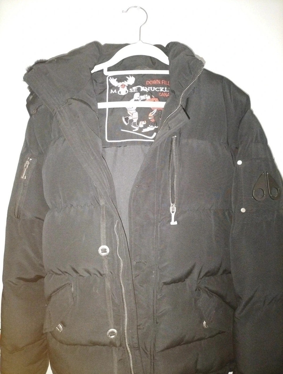 Moose knuckles winterjas, Zwart, Overige maten, Ophalen of Verzenden, Zo goed als nieuw
