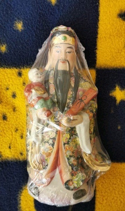 Chinese Fu Beeld met kind - Geluk, Overvloed & Harmonie 35cm, Handgemaakt, Ophalen of Verzenden, 20 - 50 cm, Steen of Keramiek