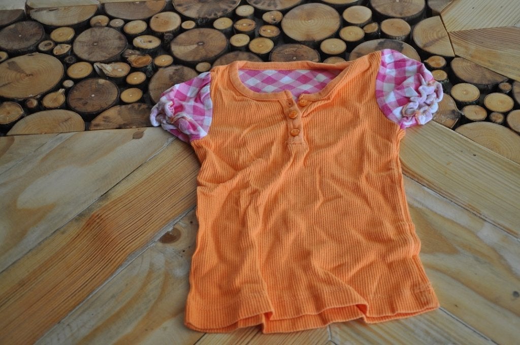 Z.g.a.n. oranje t-shirt Hema 86, Meisje, Ophalen of Verzenden, Zo goed als nieuw, Hema