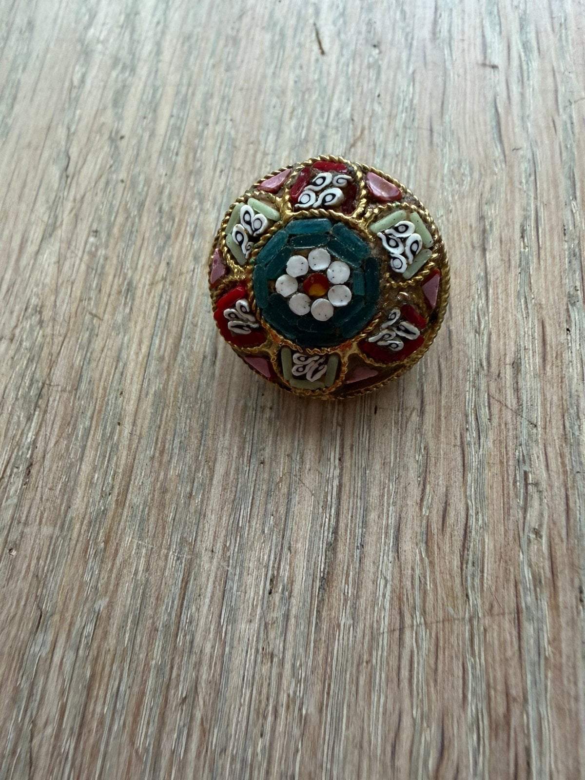 Vintage micro mozaïek broche, Ophalen of Verzenden, Zo goed als nieuw, Overige materialen
