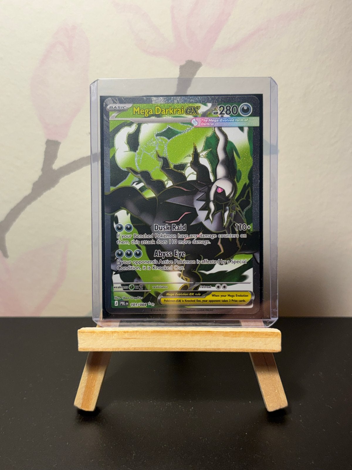 Mega Darkrai EX 101/084, Ophalen of Verzenden, Zo goed als nieuw, Losse kaart, Foil