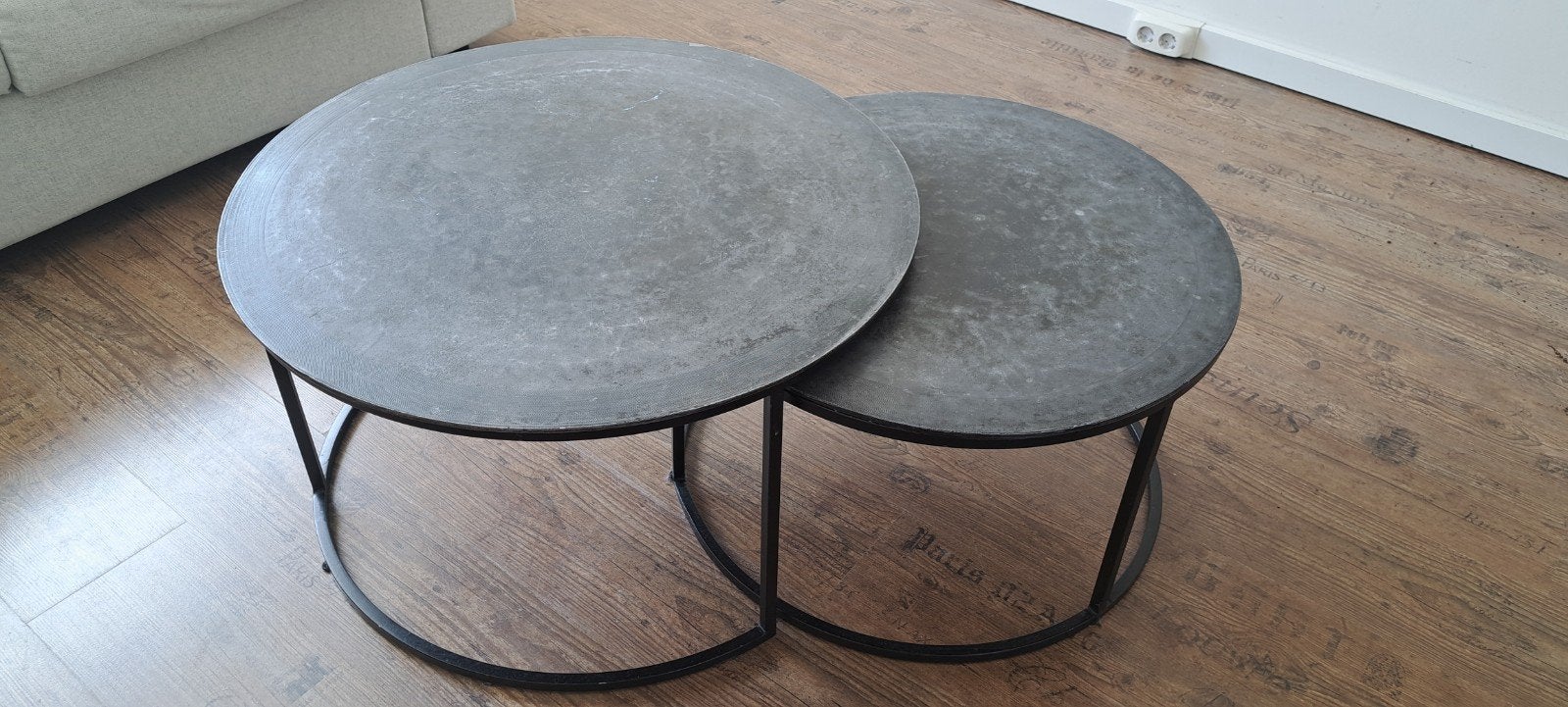 Light & Living salontafel metaal set van 2 zwart vt wonen, Huis en Inrichting, Tafels | Salontafels, Ophalen, 50 tot 100 cm, Rond