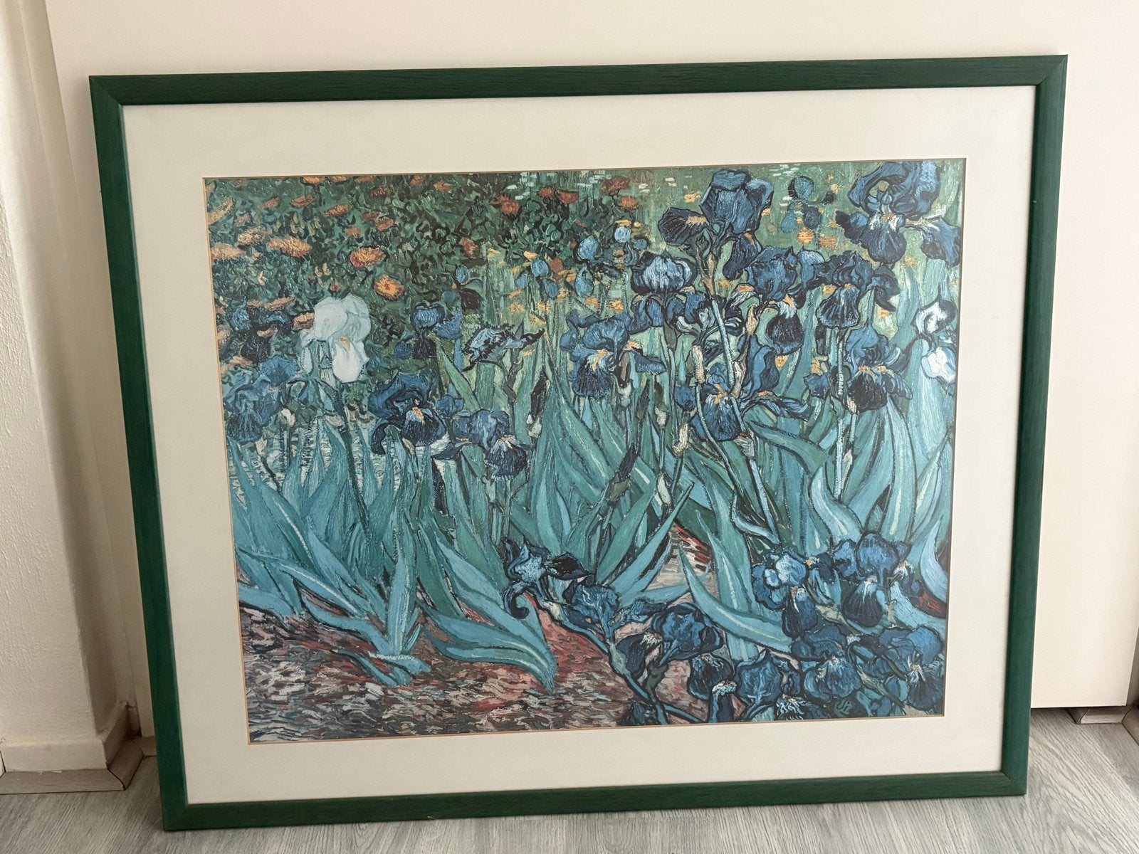 Ingelijste print van Van Gogh's 'Irissen', Impressionistisch, Print, Papier, Ingelijst