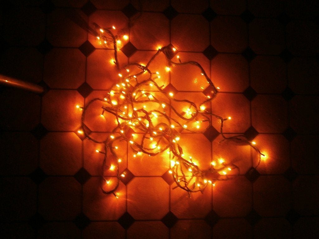 5 meter snoer verlichting (warm)wit met 8 knipper programmas, Ophalen, Gebruikt, Licht