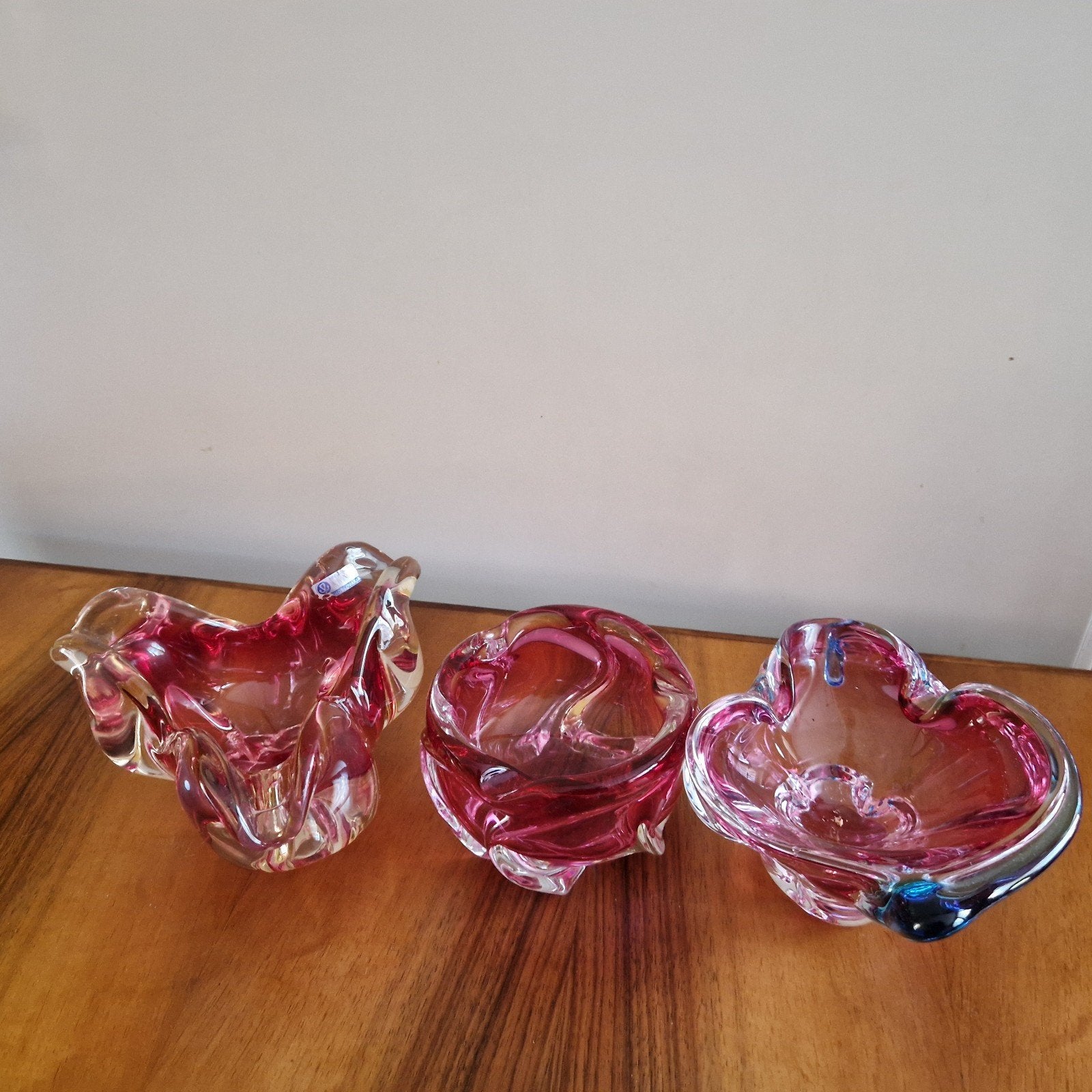Set van 3 Vintage Tsjechische Glazen Schalen  Josef Hospodka, Ophalen of Verzenden