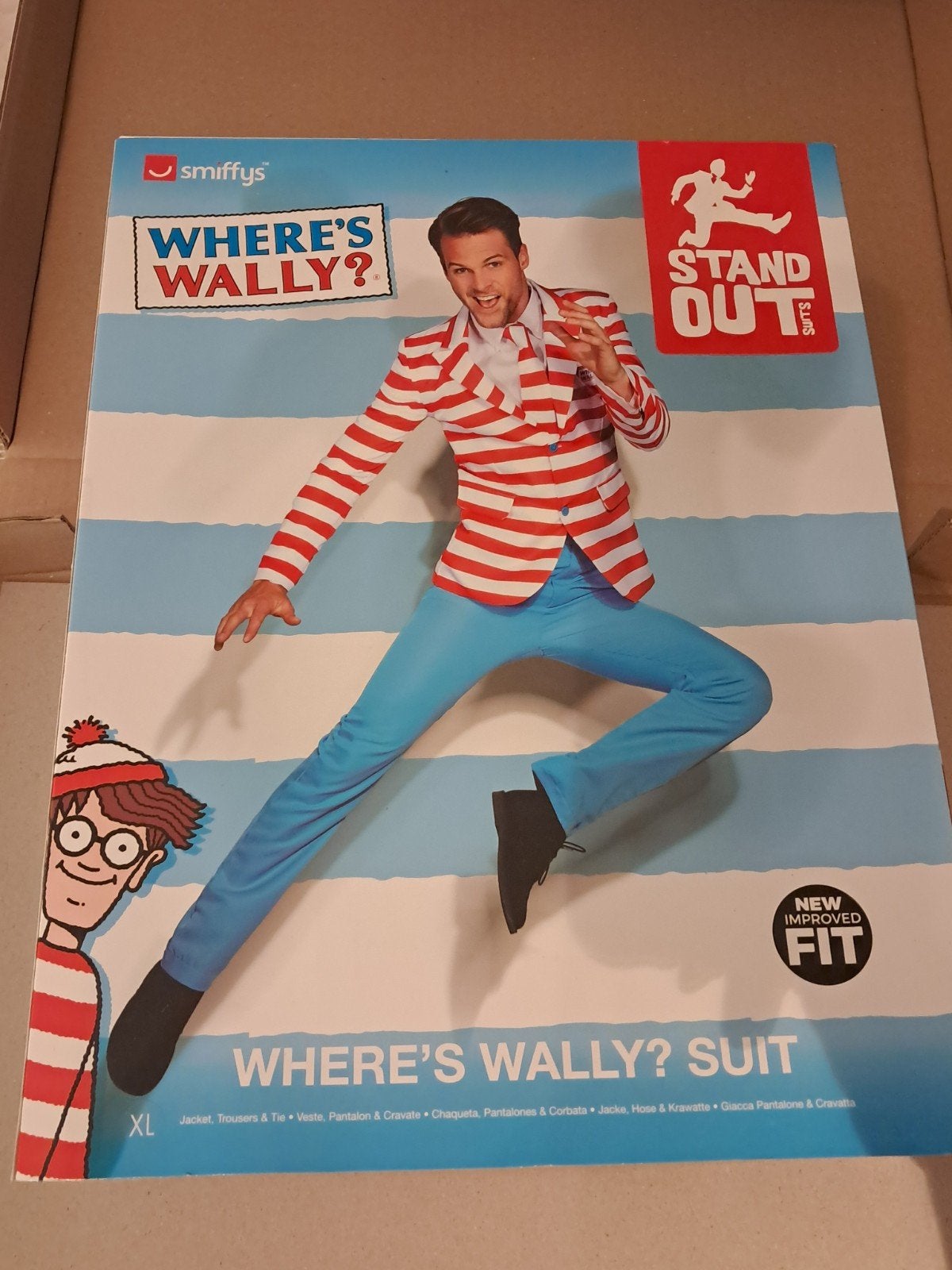 Waar is Wally? Kostuum - Maat XL (Broek, Jasje, Stropdas), Smiffys / Stand Out Suits, Carnaval, Maat 56/58 (XL), Ophalen of Verzenden