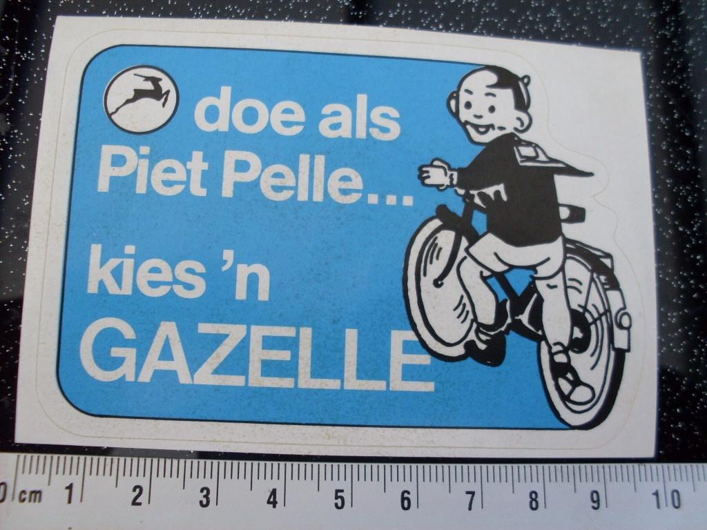 sticker doe als Piet Pelle... kies 'n gazelle logo fietsen, Verzenden, Zo goed als nieuw, Merk