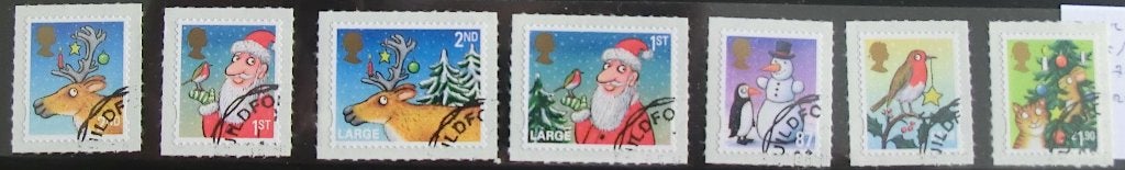 kerst cpl set, original backing paper, gest, Ophalen of Verzenden, Gestempeld