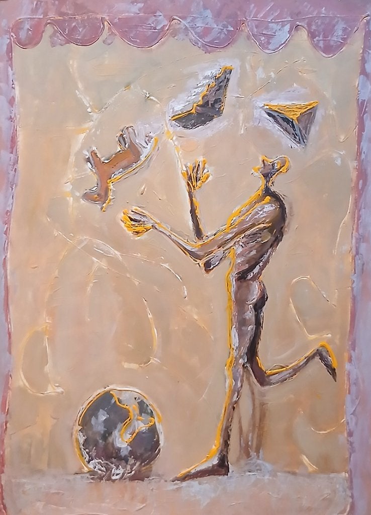 Atelieropruiming – Acryl schilderij zoekt een nieuw thuis, Acrylverf, Papier/karton, Ophalen of Verzenden, Overig onderwerp