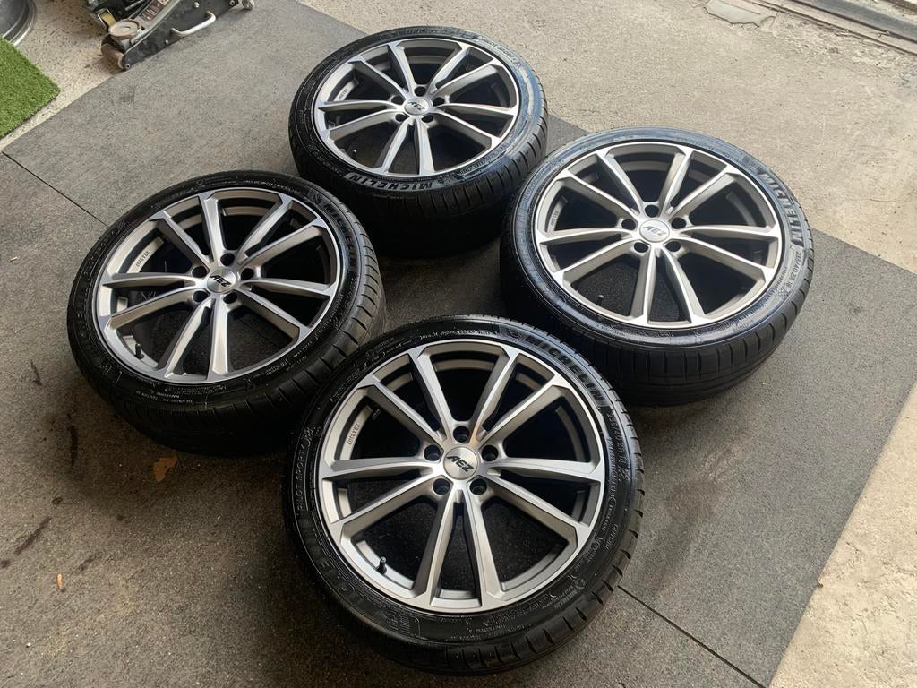 18 inch AEZ bicolor set ! 5x108, 18 inch, Banden en Velgen, Ophalen of Verzenden, Zomerbanden