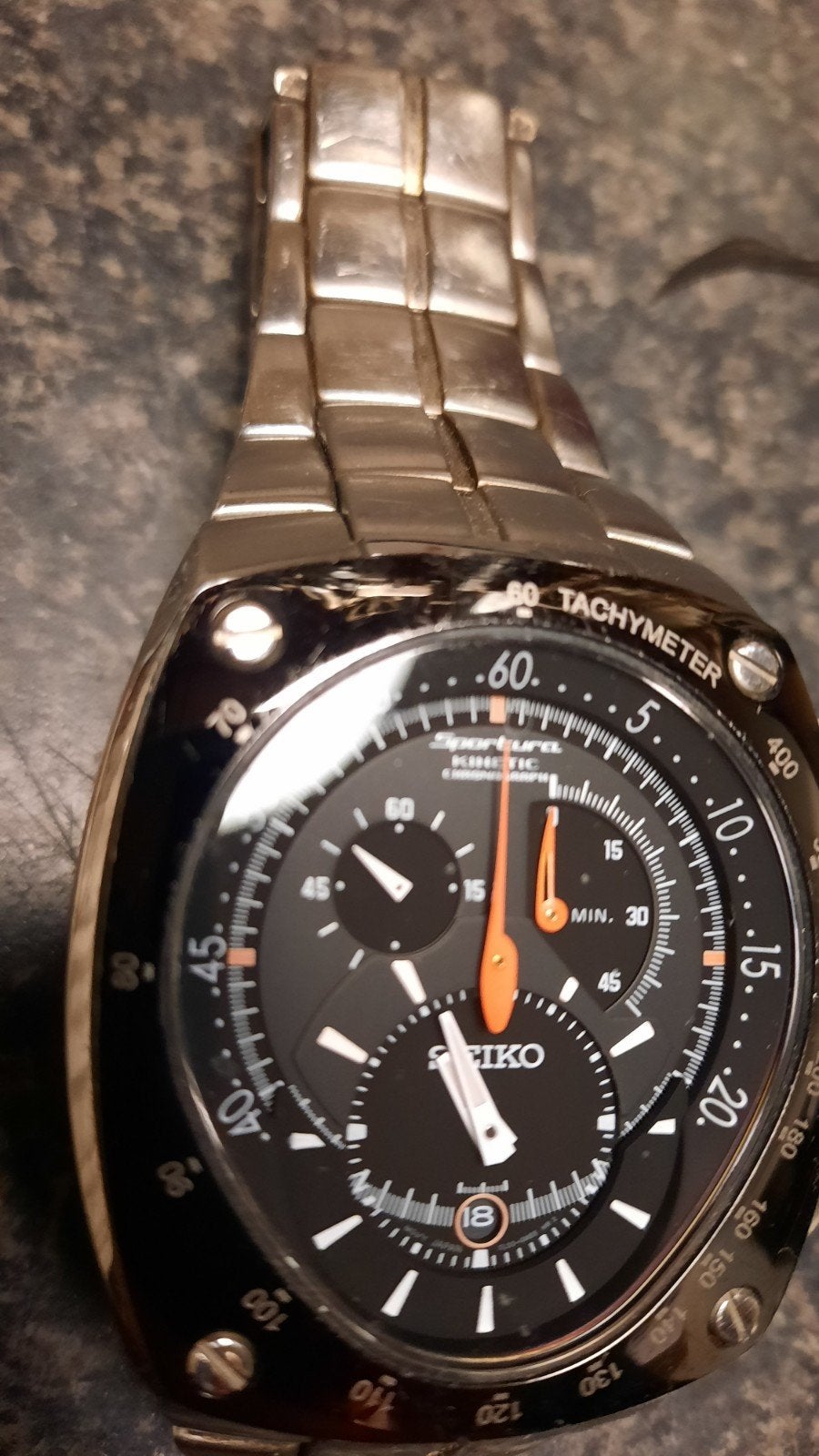 Seiko Sportura Kinetic Chronograaf 7L22 - Goede Staat, Sieraden, Tassen en Uiterlijk, Staal, Polshorloge, Ophalen of Verzenden