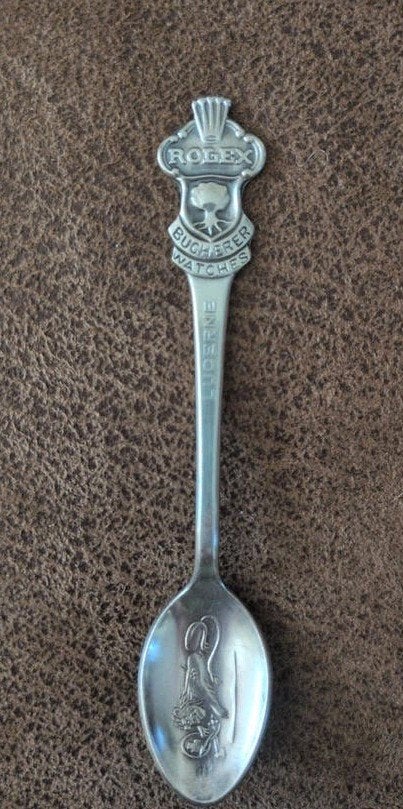Vintage zwaar verzilverde Rolex Bucherer lepel Luzern, Ophalen of Verzenden