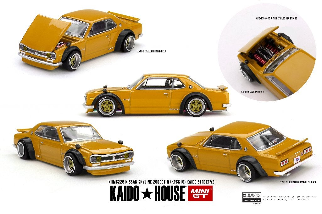 Mini Gt Nissan Skyline 2000 GT-R (KPGC10) Kaido Street V2, Www.rubensmodelautos.nl, Auto, Nieuw, Ophalen of Verzenden