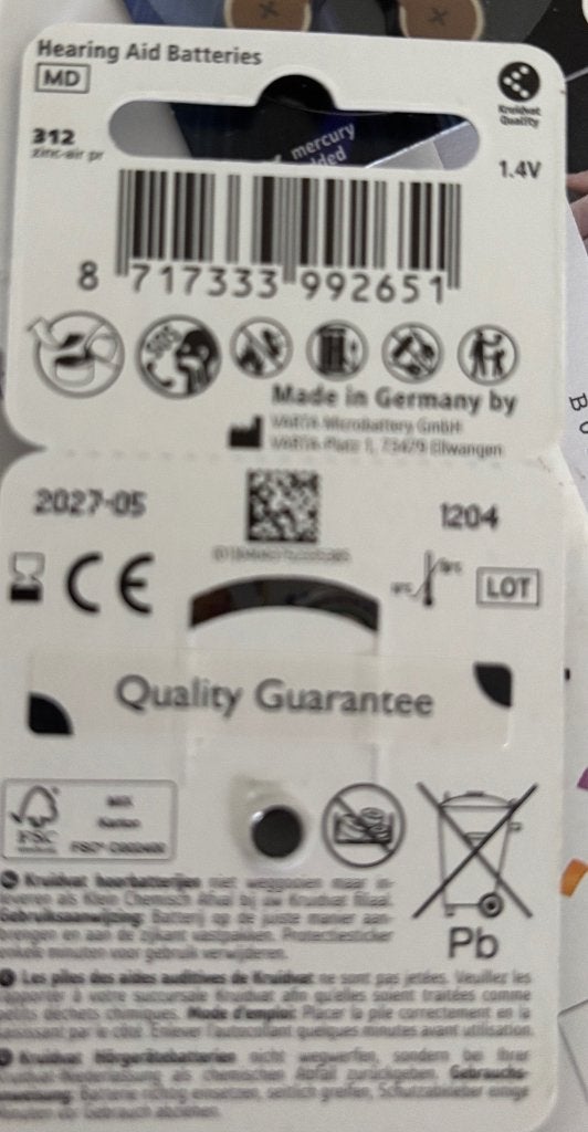 Kruidvat Hoorbatterijen Zink-Lucht PR 312 (6 stuks), Ophalen of Verzenden, Nieuw