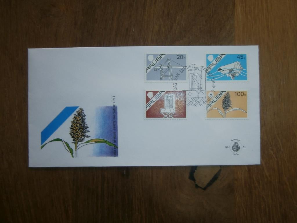 fdc Aruba onbeschreven  E 9, Verzenden, Gestempeld