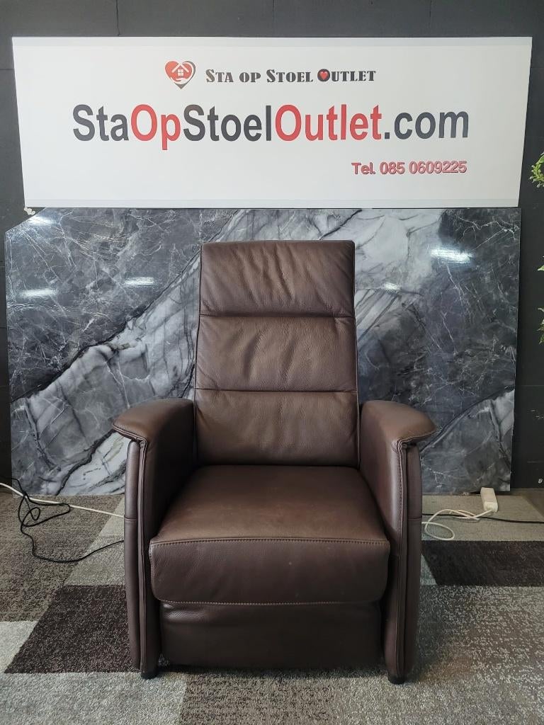 Staopstoel Ciar Leder Bruin, Huis en Inrichting, Fauteuils, Minder dan 50 cm, Minder dan 75 cm, Leer, Ophalen of Verzenden