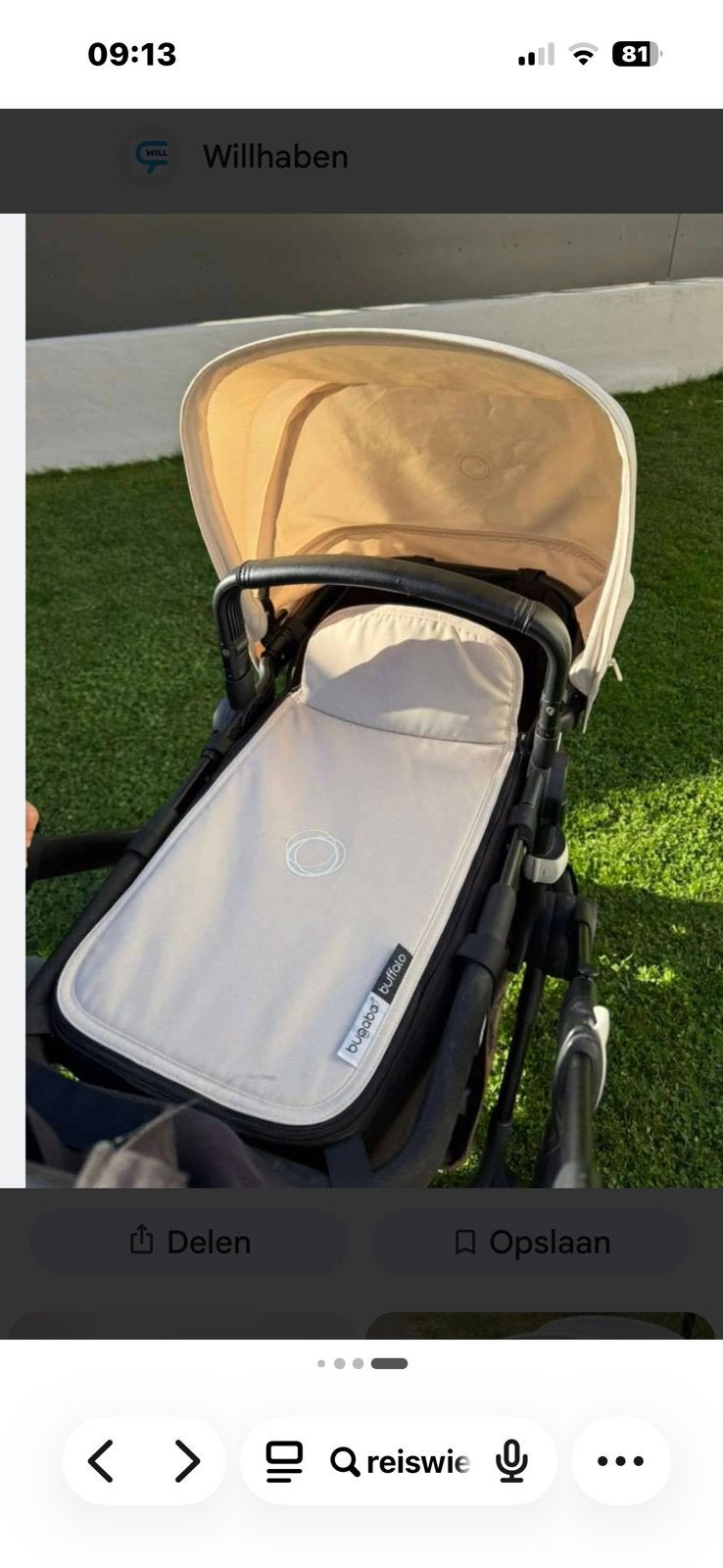 Bugaboo Buffalo volledige reiswieg+kinderwagen, Ophalen, Zo goed als nieuw, Bugaboo