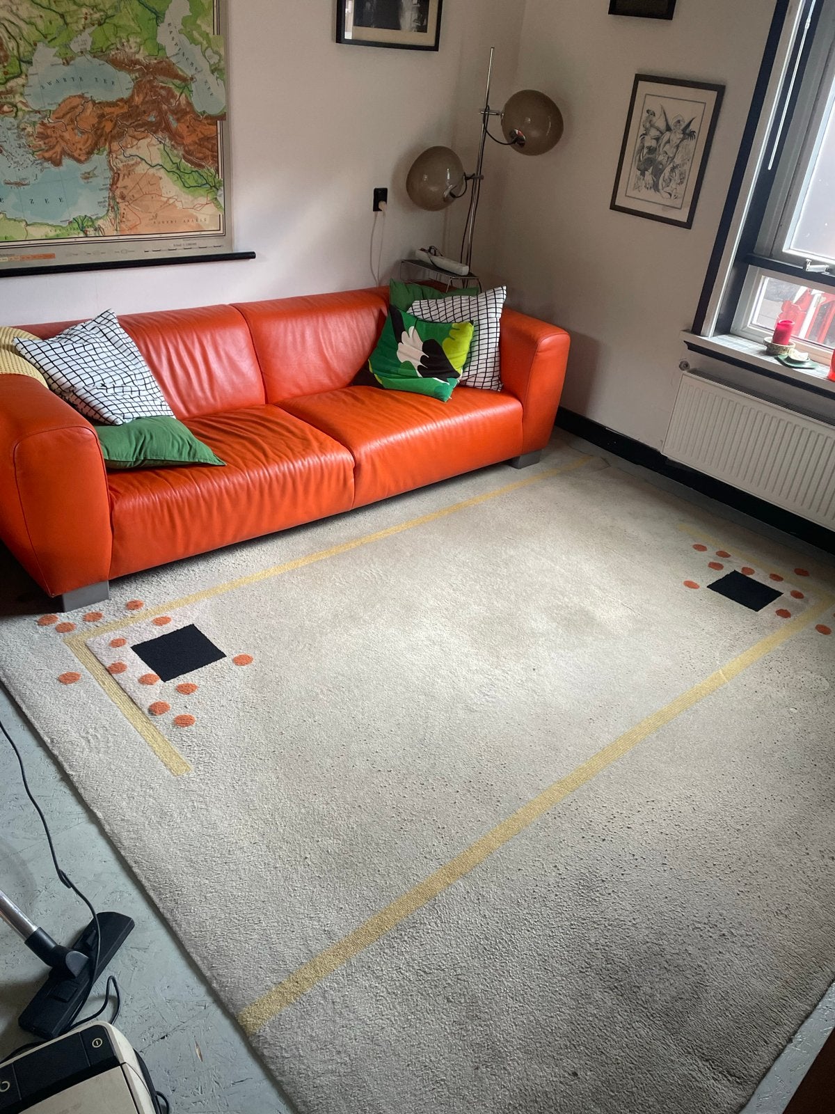 Vloerkleed wol 280x280cm, Ophalen, Gebruikt, Vintage, 200 cm of meer