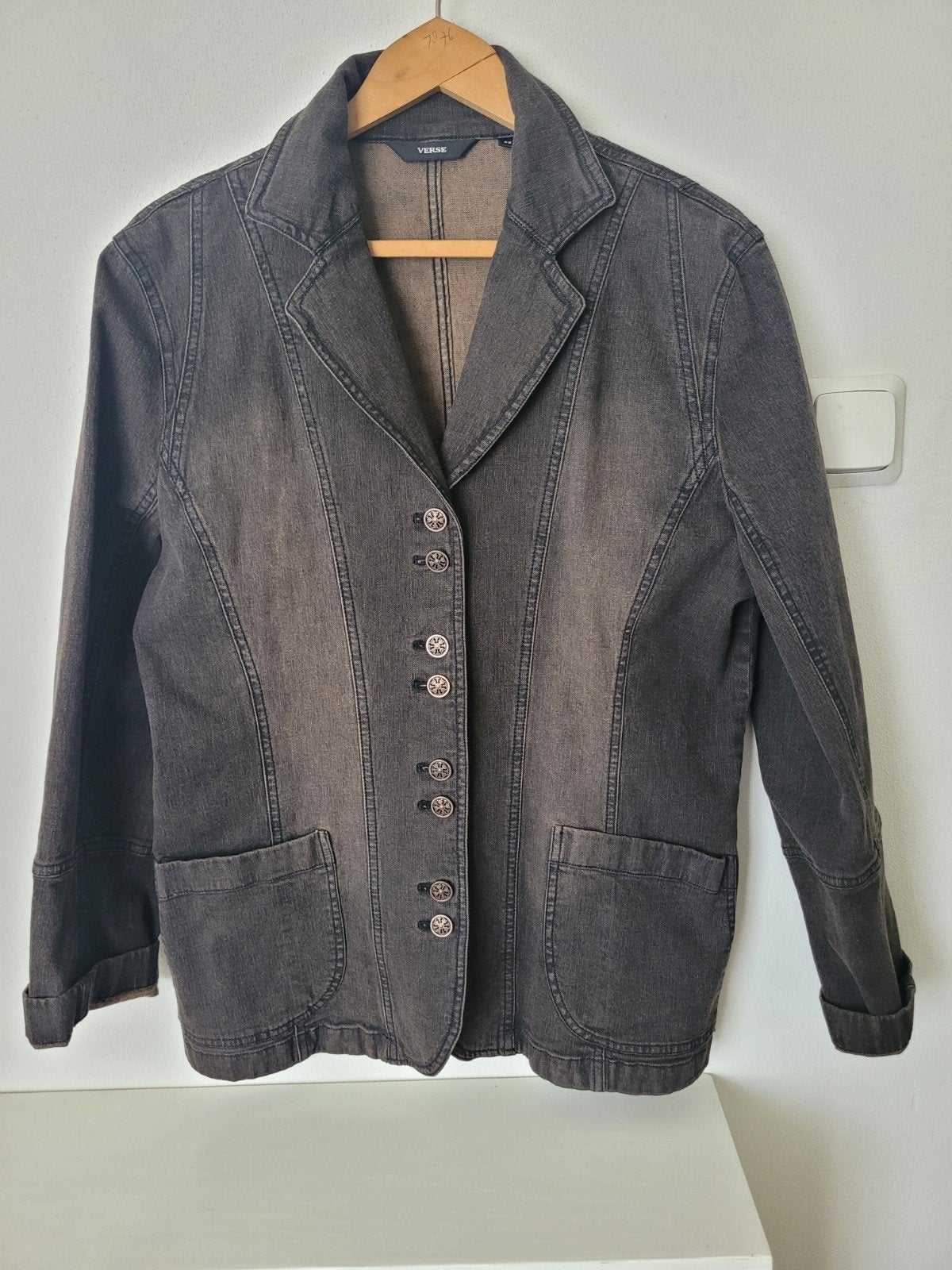 Bruin denim jasje van Verse. 42, Ophalen of Verzenden, Nieuw, Maat 42/44 (L), Bruin