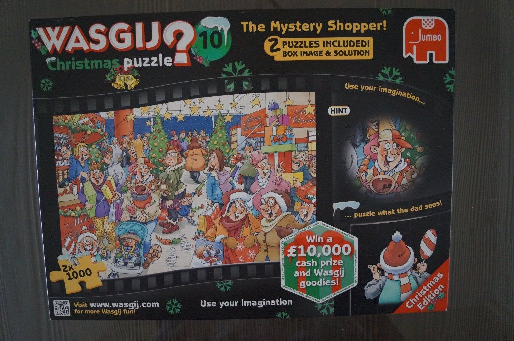 Wasgij Kerst 10 Mystery shopper, Ophalen of Verzenden, 500 t/m 1500 stukjes, Zo goed als nieuw, Legpuzzel