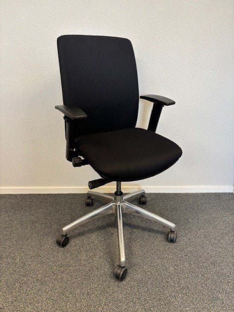 Bureaustoelen Timlip 1B-S, smalle armleggers , stof zwart, Niet ingevuld, Gebruikt, Zwart, Niet ingevuld