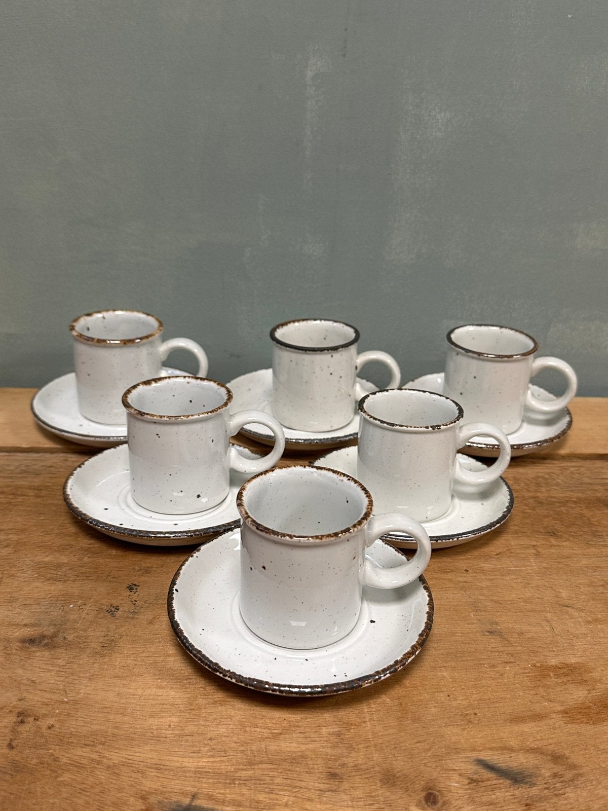 Vintage Stonehenge Midwinter espressokop mokkakop 1970 set/6, Gebruikt, Keramiek, Ophalen of Verzenden, Overige stijlen