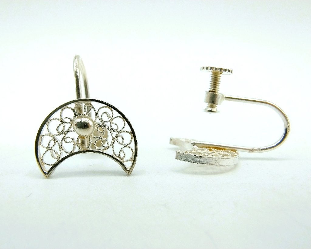 Zilveren schroef oorbellen, filigrein, 835, Sieraden, Tassen en Uiterlijk, Oorbellen, Info@zilverwebsite.nl, Verzenden, Nieuw