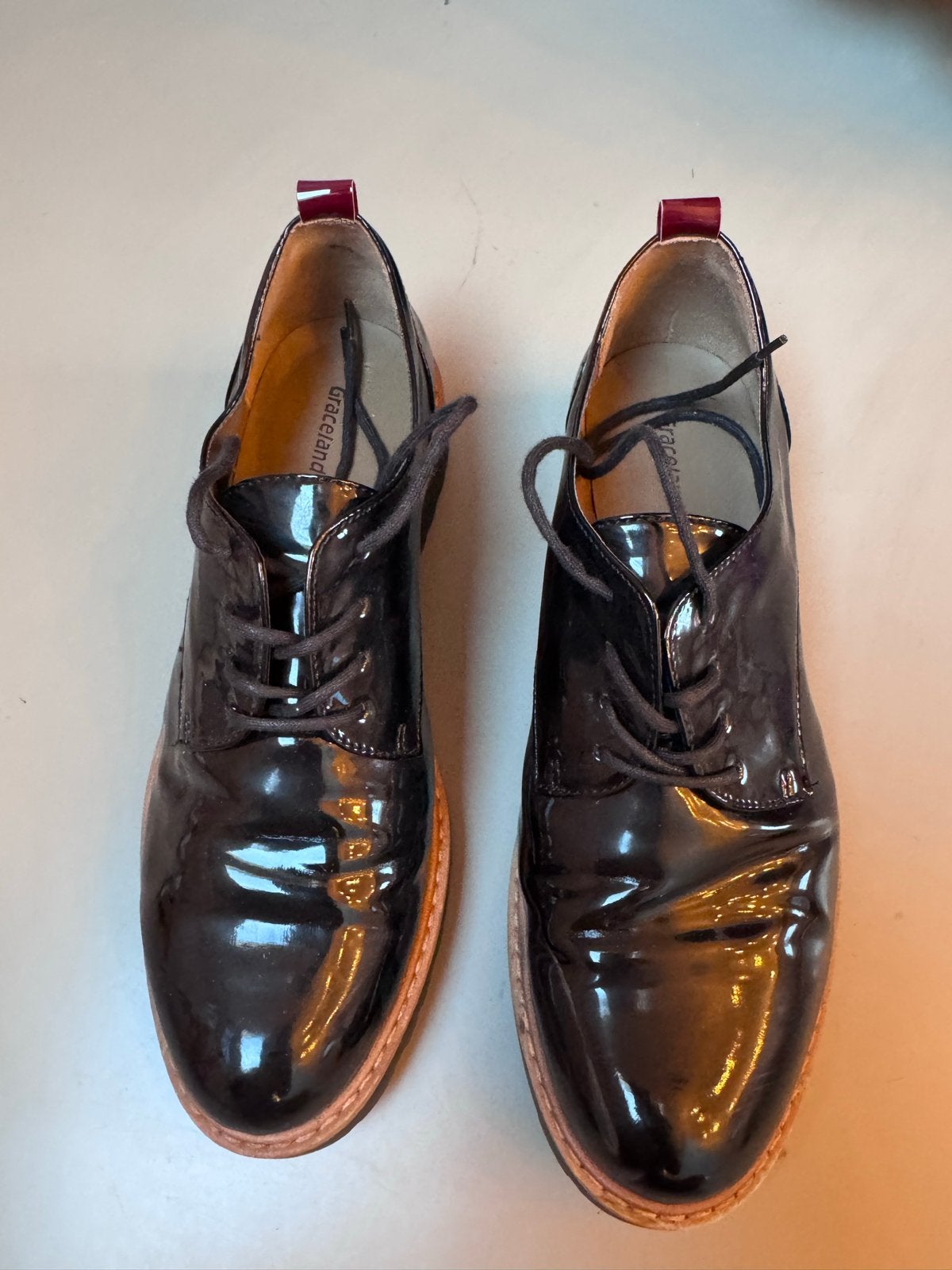 Graceland Zwarte Lakleren Veterschoenen Maat 39, Kleding | Dames, Ophalen of Verzenden, Zo goed als nieuw, Zwart, Schoenen met lage hakken