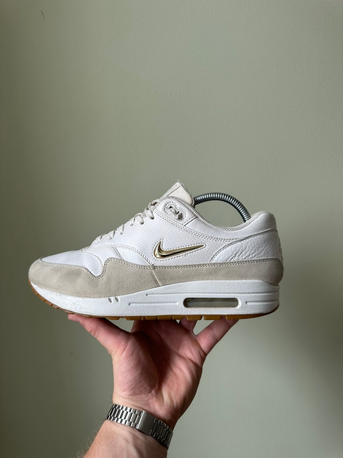 Nike Air Max 1 Jewel Summit White / 42, Wit, Ophalen of Verzenden, Sneakers of Gympen, Zo goed als nieuw