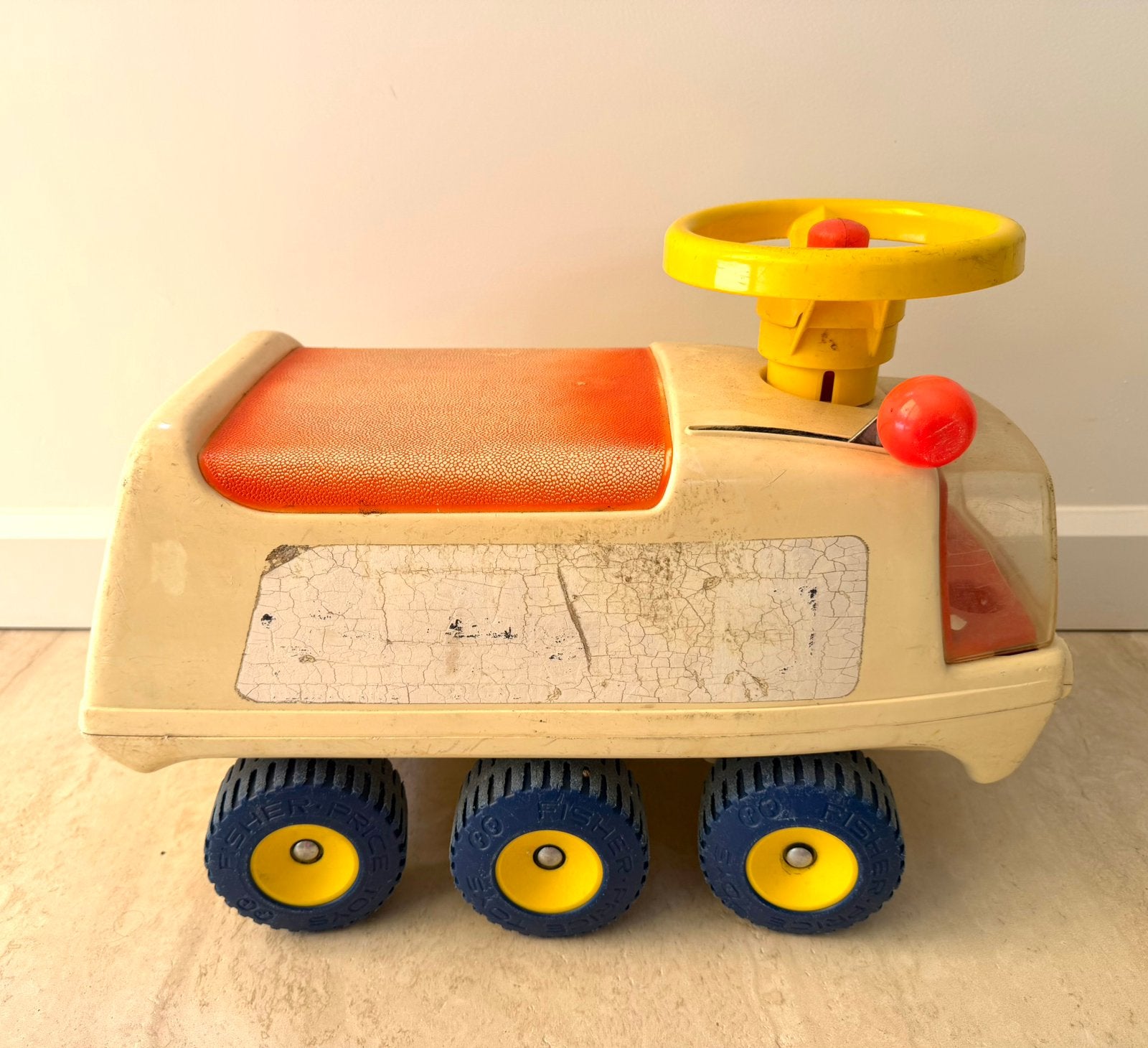 Fisher price atv explorer bus vintage retro loopwagen 70s, Ophalen of Verzenden, Gebruikt, Duw- of Trekspeelgoed, Met geluid