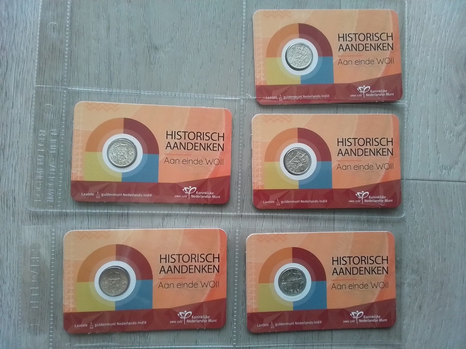 COMPLETE SET 1/10 Gulden Nederlands Indie coincard, Postzegels en Munten, Ophalen of Verzenden, Koningin Wilhelmina, 10 cent