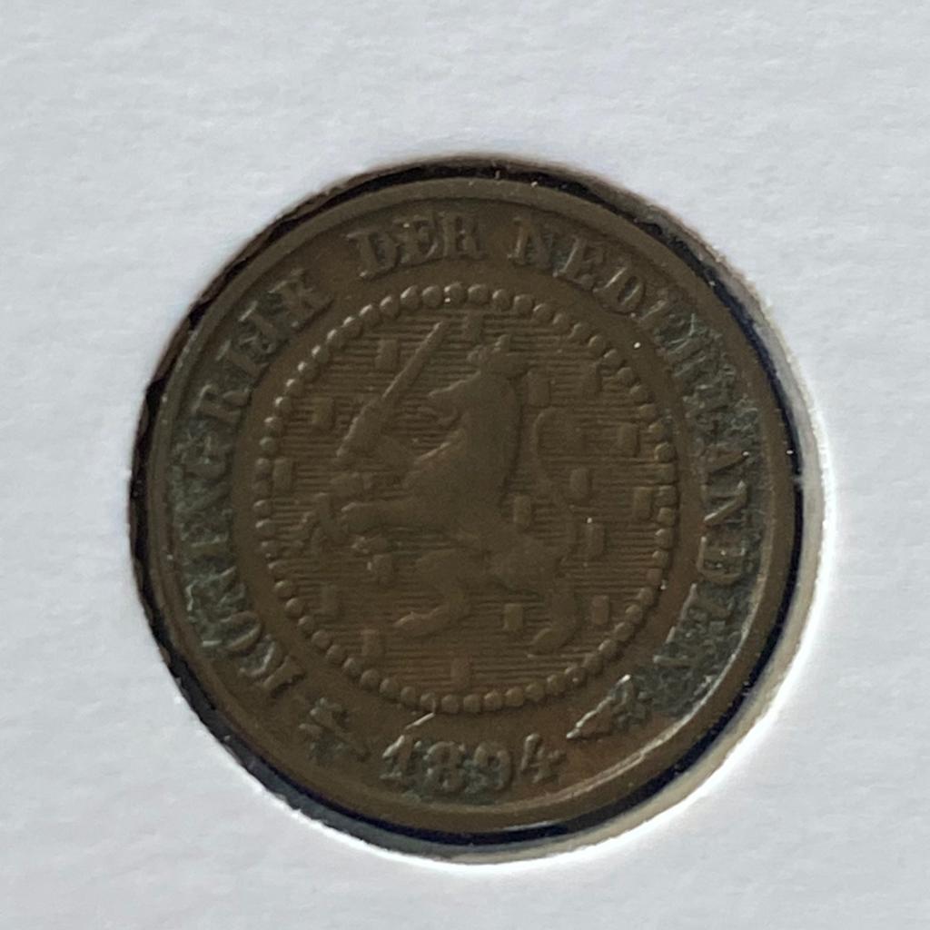 1/2 Cent uit 1894 van Wilhelmina, Postzegels en Munten, Munten | Nederland, Verzenden, Koningin Wilhelmina, Overige waardes, Losse munt