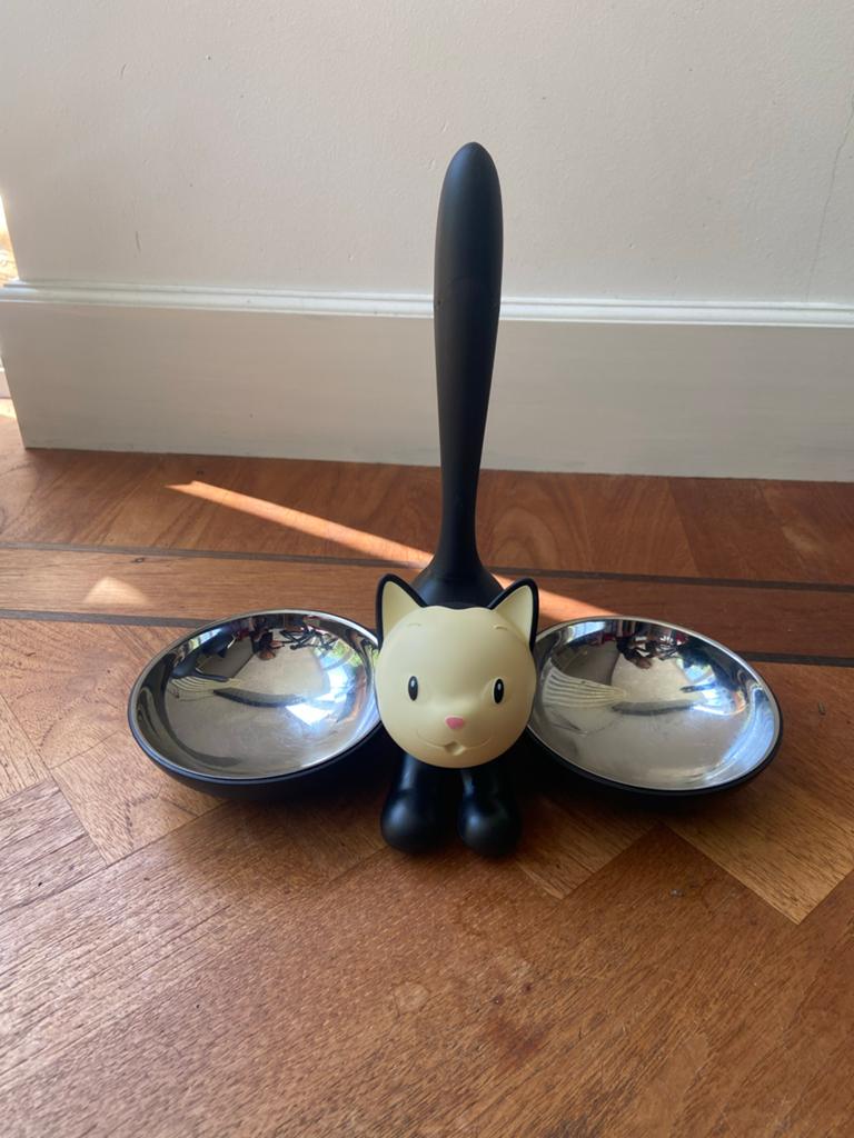 Alessi kattenvoerbakje zwart, Ophalen of Verzenden, Gebruikt