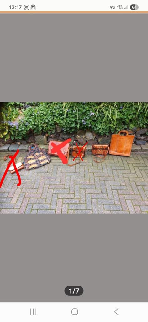 Verschillende leren dames/heren handtassen/vintage leren tas, Overige merken, Gebruikt, Overige kleuren, Ophalen of Verzenden