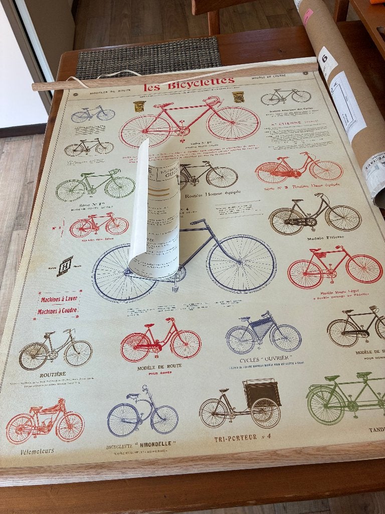 Cavallini Poster Les Bicyclettes 50x70 cm Fraaie uitvoering, 50 tot 75 cm, Nieuw, Ophalen of Verzenden, Foto of Poster