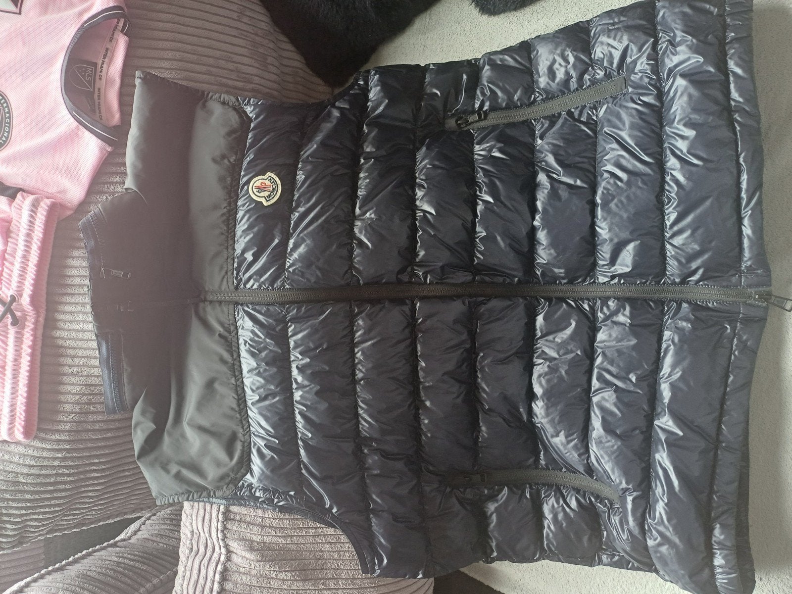 Moncler Bodywarmer met Capuchon in Rits, Moncler, Zwart, Overige maten, Ophalen of Verzenden