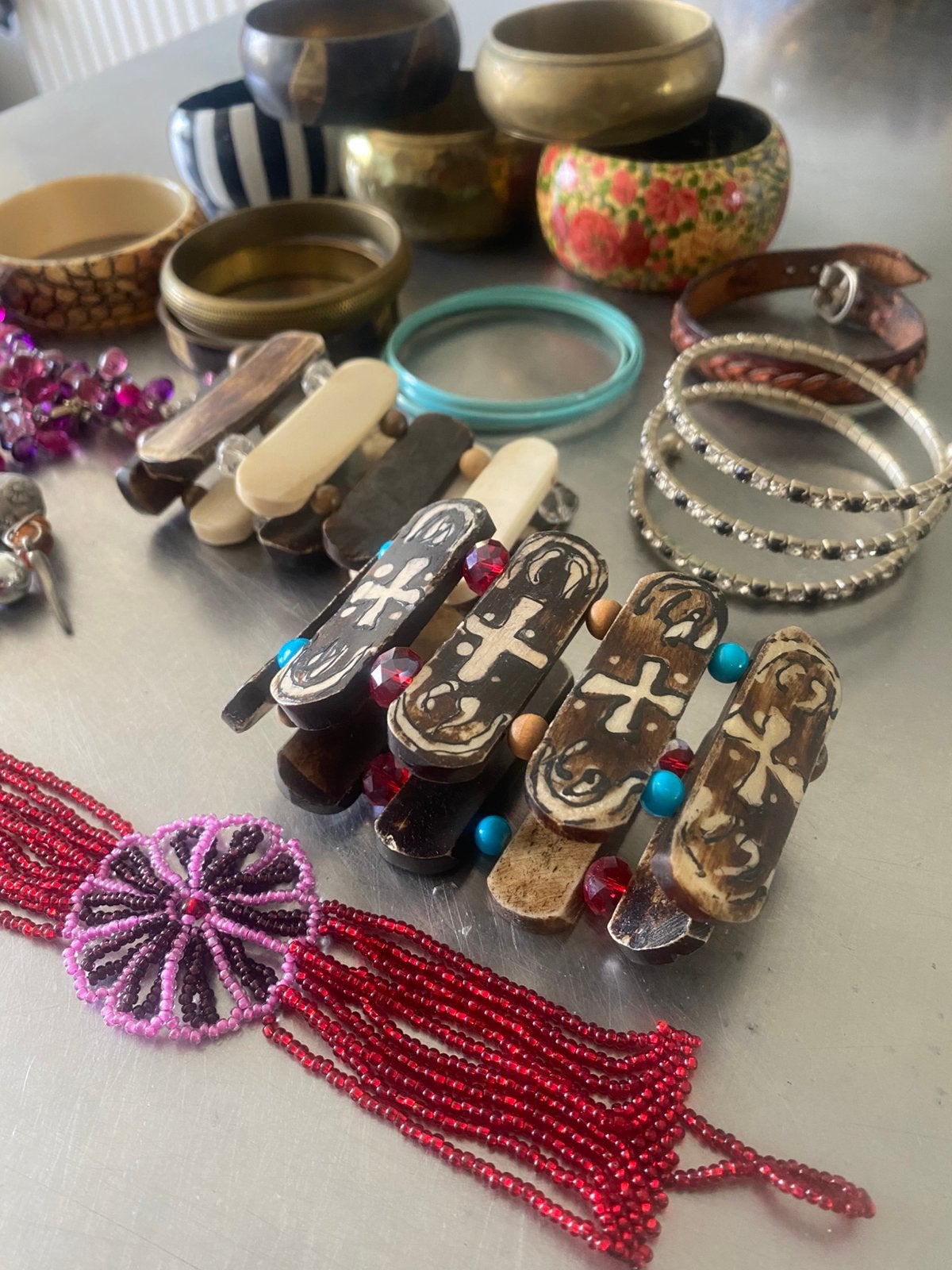 Diverse armbanden, Ophalen of Verzenden, Gebruikt, Overige kleuren, Overige materialen