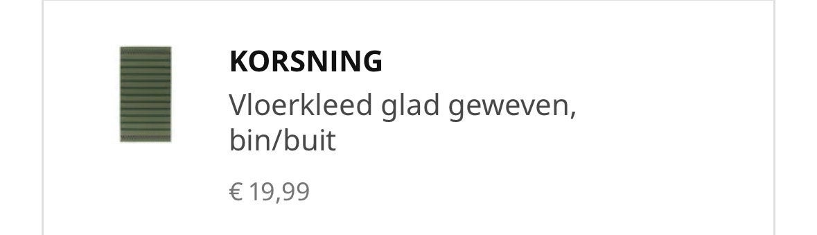 KORSNING Vloerkleed glad geweven, bin/buit, Ophalen, 100 tot 150 cm, 50 tot 100 cm, Zo goed als nieuw