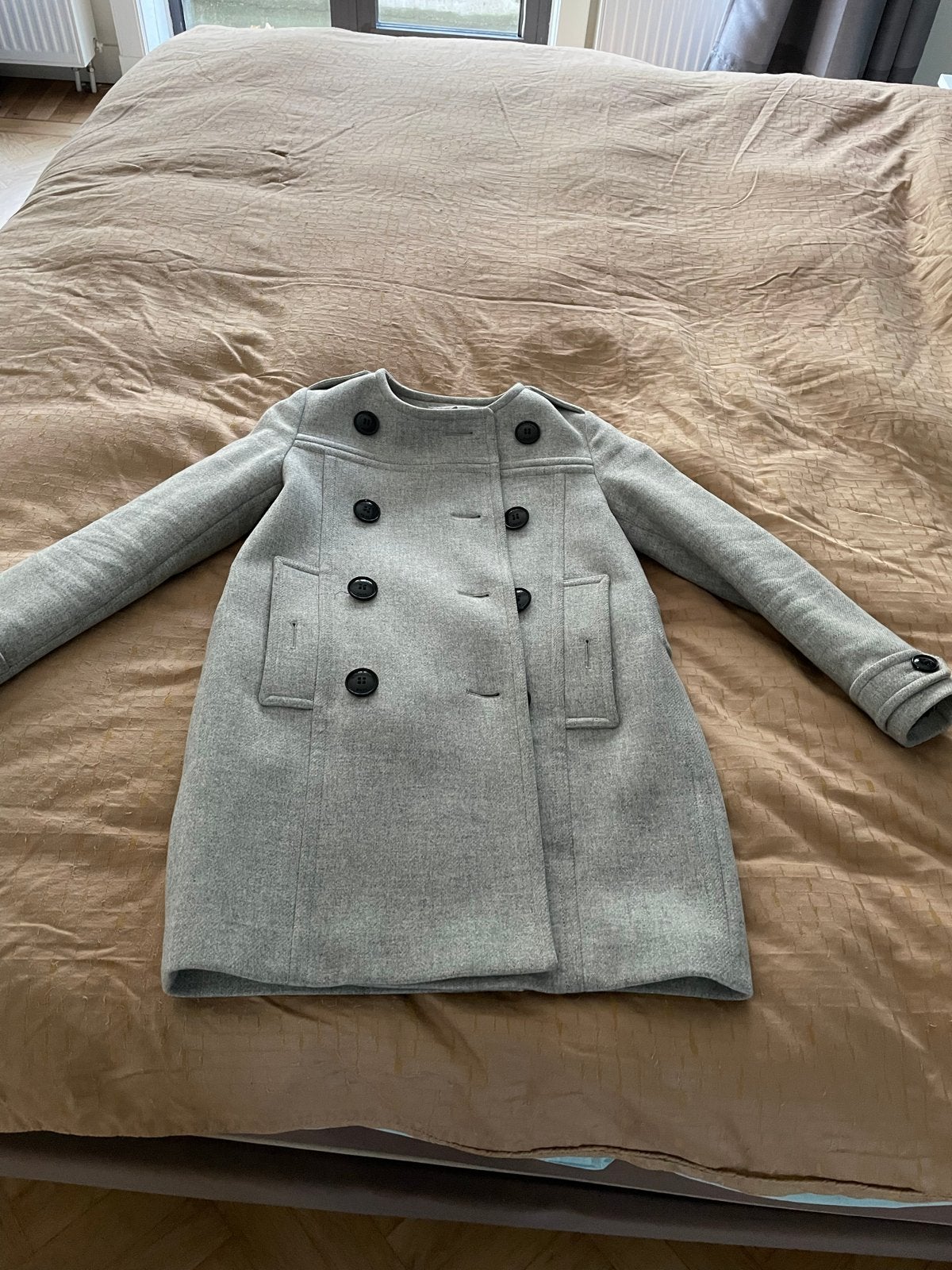 Burberry Brit wollen jas met kasjmier - Maat 36 (S), Ophalen of Verzenden, Gedragen, Maat 36 (S), Grijs