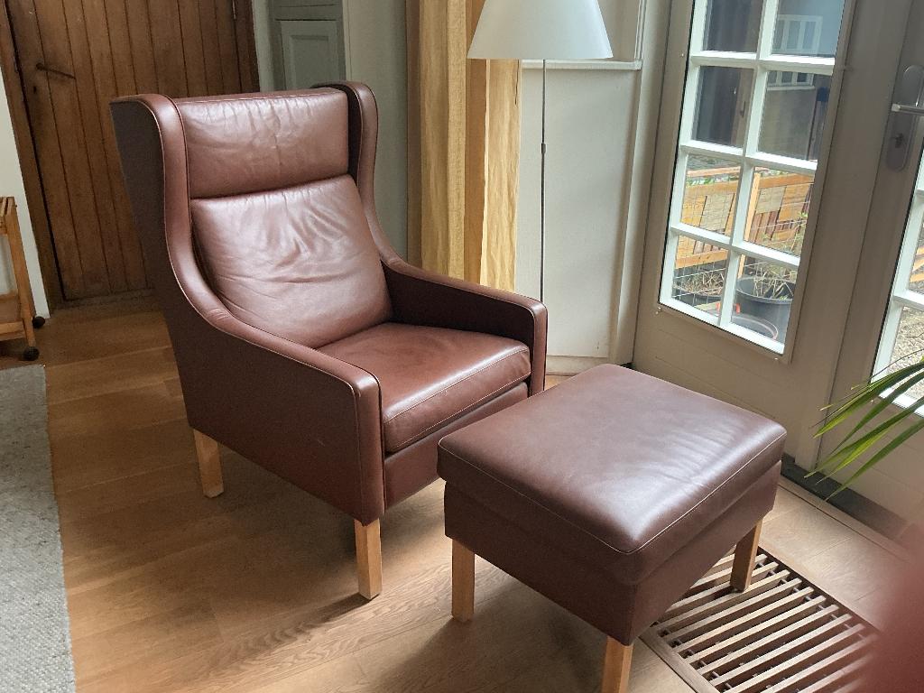Deense fauteuil naar een ontwerp van Borge Mogensen, Huis en Inrichting, Ophalen, 50 tot 75 cm, Scandinavische klassieker, Gebruikt
