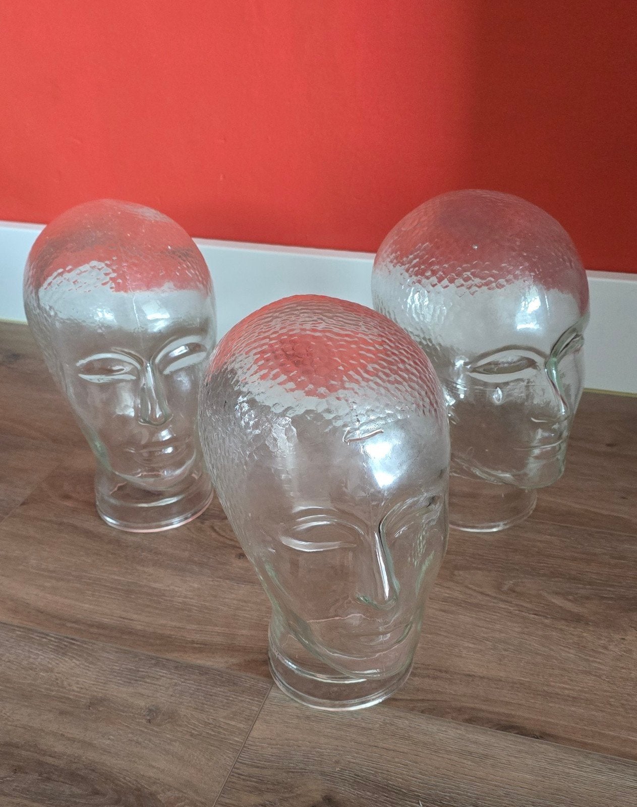 Set van 3 glazen mannequin hoofden, Ophalen