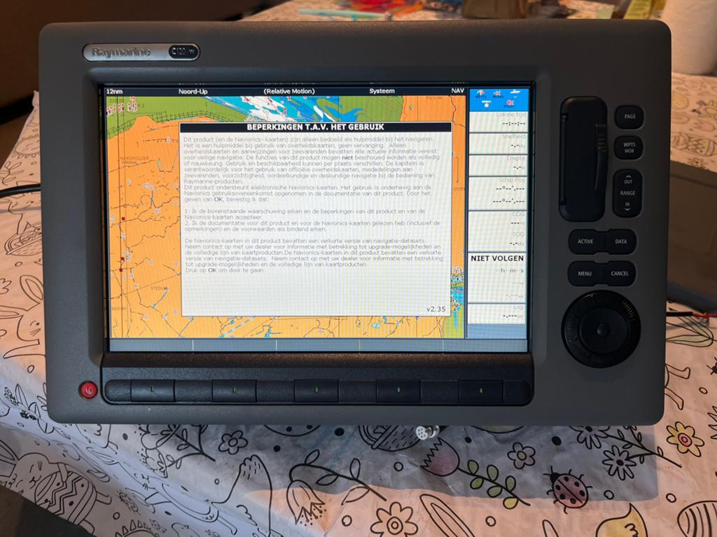 Raymarine C120W kaartplotter, Ophalen of Verzenden, Gebruikt, Kaartplotter of Fish Finder