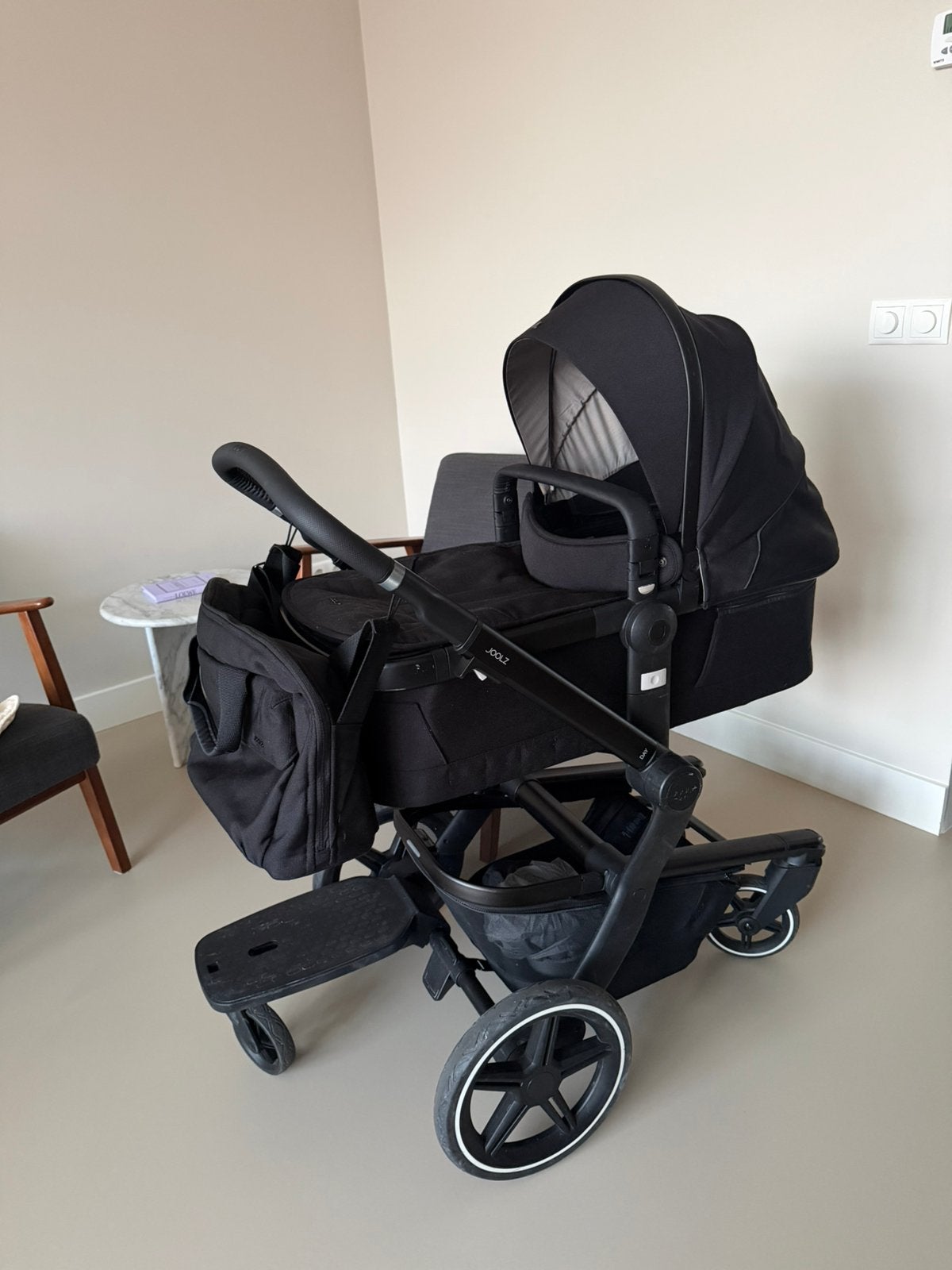 Joolz Day+ combiwagen Brilliant Black met accessoires, Ophalen, Gebruikt, Overige merken, Verstelbare rugleuning