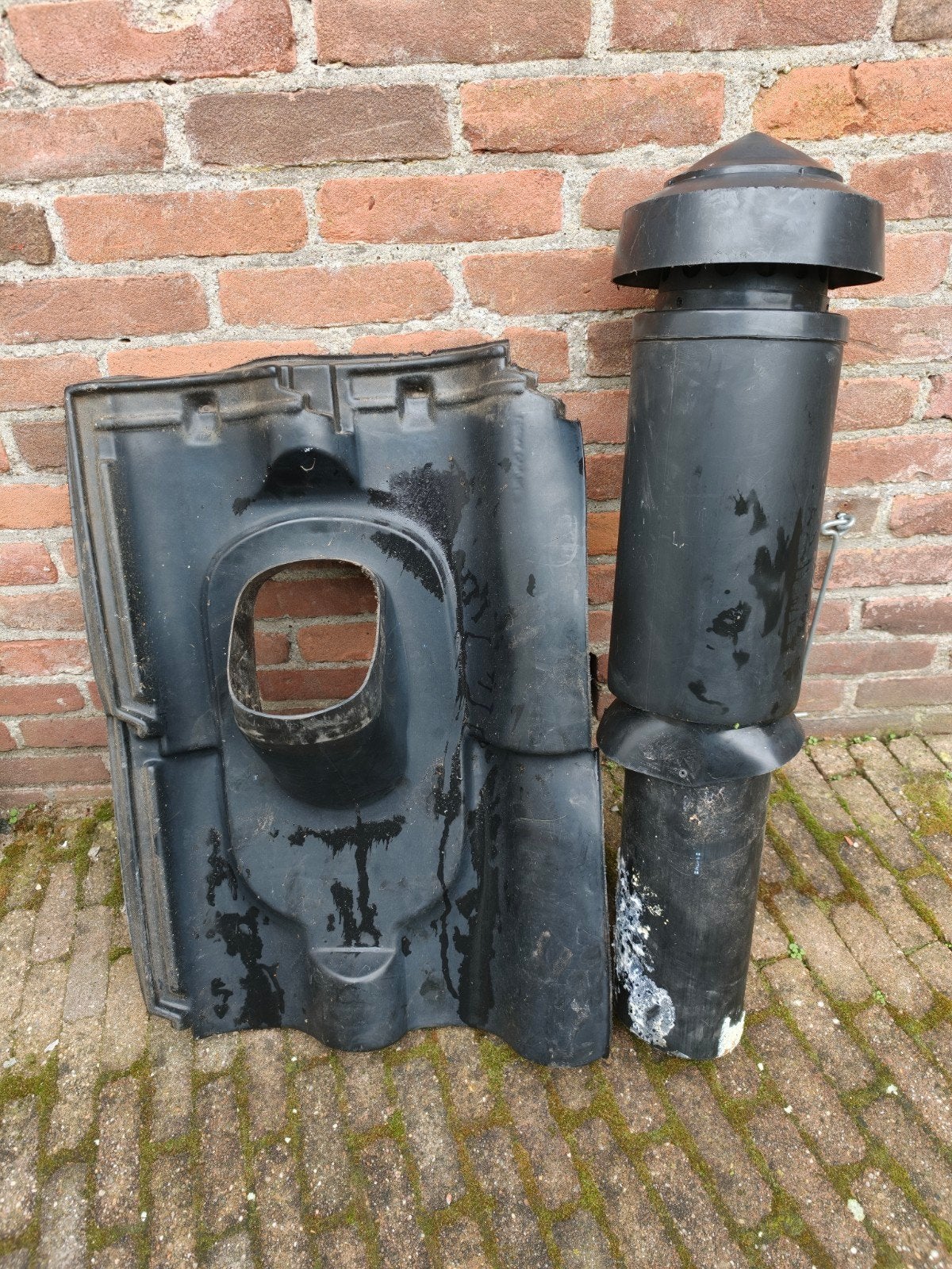Ubbink dakdoorvoer OVH 4 pans met 125mm pijp, Doe-het-zelf en Verbouw, Ophalen, Kunststof, Gebruikt, Zwart