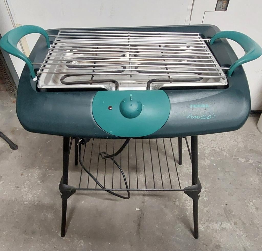 Tefal Amigo elektrische barbecue +standaard volledig in orde, Ophalen of Verzenden, Gebruikt, Tefal