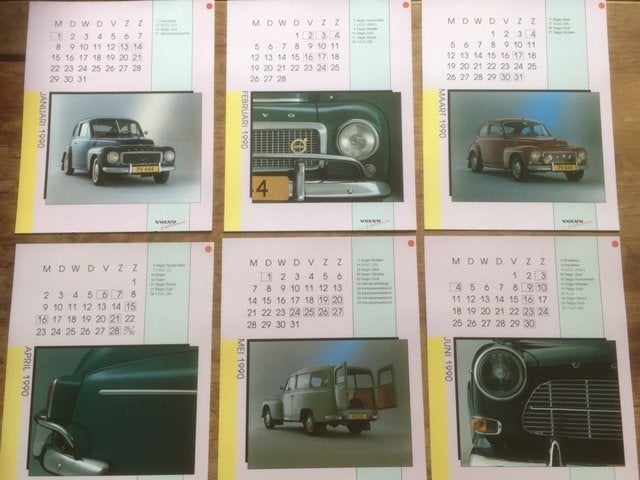 Volvo V-44 Vereniging Kalender 1990 - Klassieke Volvo's, Volvo, Volvo V-44 Vereniging, Ophalen of Verzenden, Zo goed als nieuw